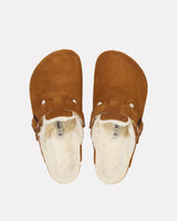 Mink Shearling Suede Boston Clog