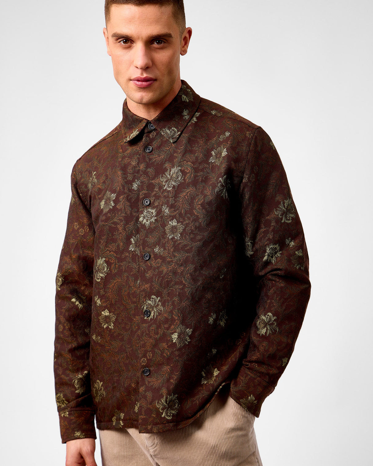Monk's Robe Kaleb Floral Jacquard Overshirt