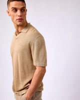 Dark-Sand-Emmanuel-Knit-Polo-T-Shirt