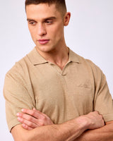 Dark Sand Emmanuel Knit Polo T-Shirt