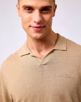 Dark Sand Emmanuel Knit Polo T-Shirt