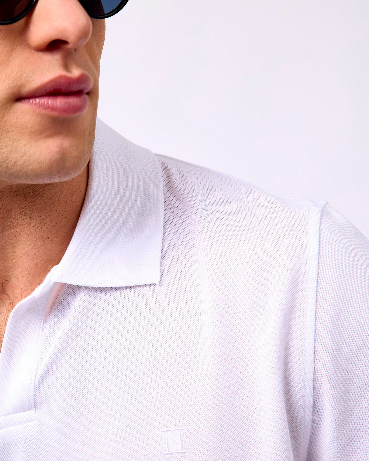 White Pique Polo T-Shirt