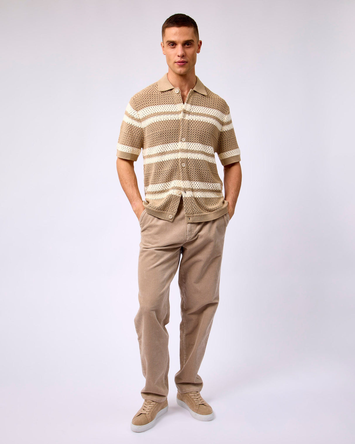 Dark Sand Gianni Knit Short Sleeve Shirt