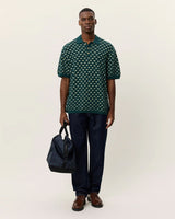 Sea Moss Green Esmay Shell Knitted Polo T-Shirt