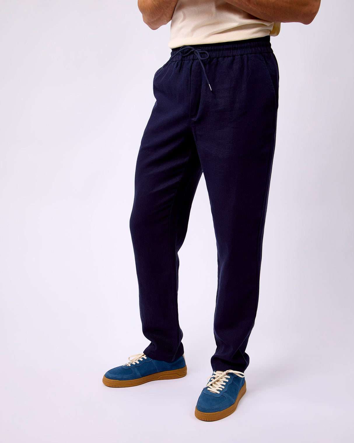 Dark Navy Patrick Linen Trousers