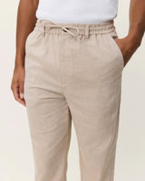 Light Sand Como Tapered Slub Trousers