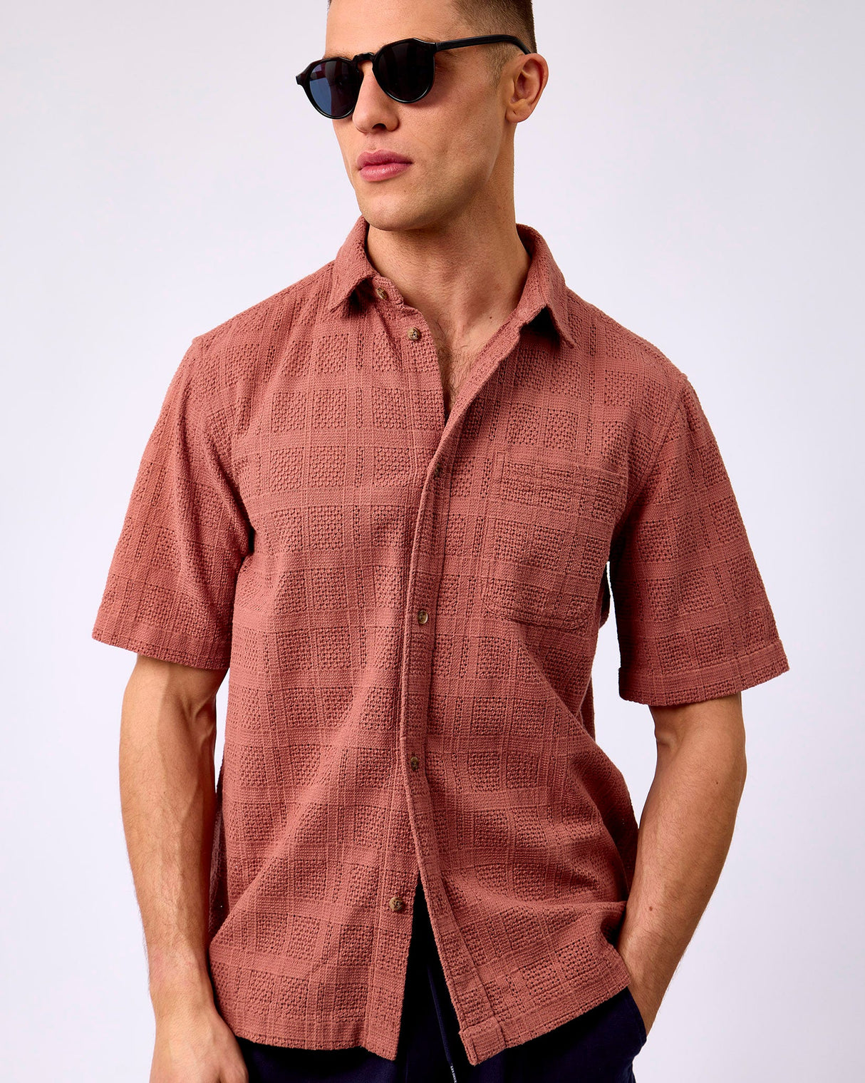 Cognac-Red-Charlie-Short-Sleeve-Shirt
