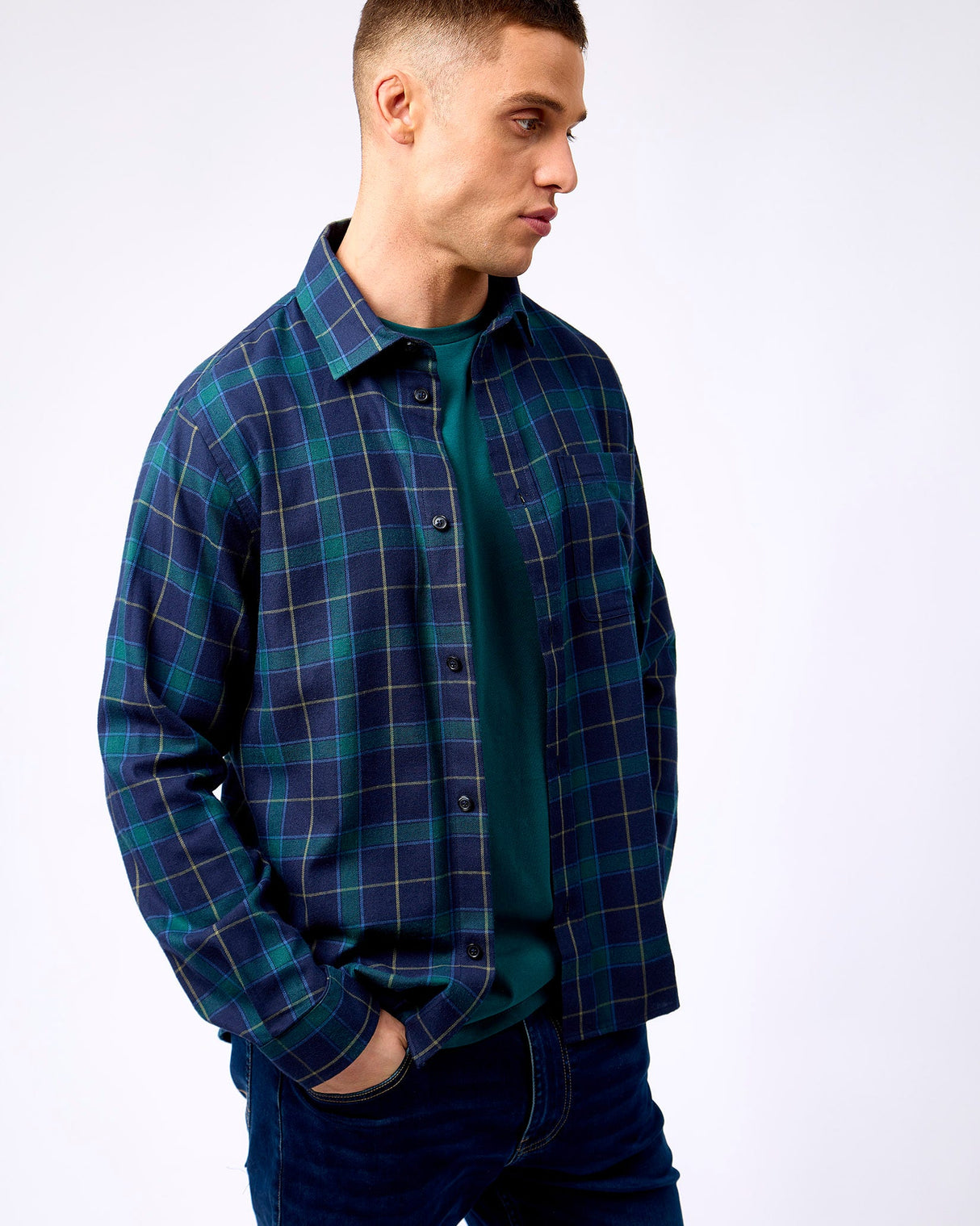 Dark-Navy-Lennon-Check-Overshirt
