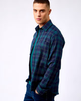 Dark Navy Lennon Check Overshirt