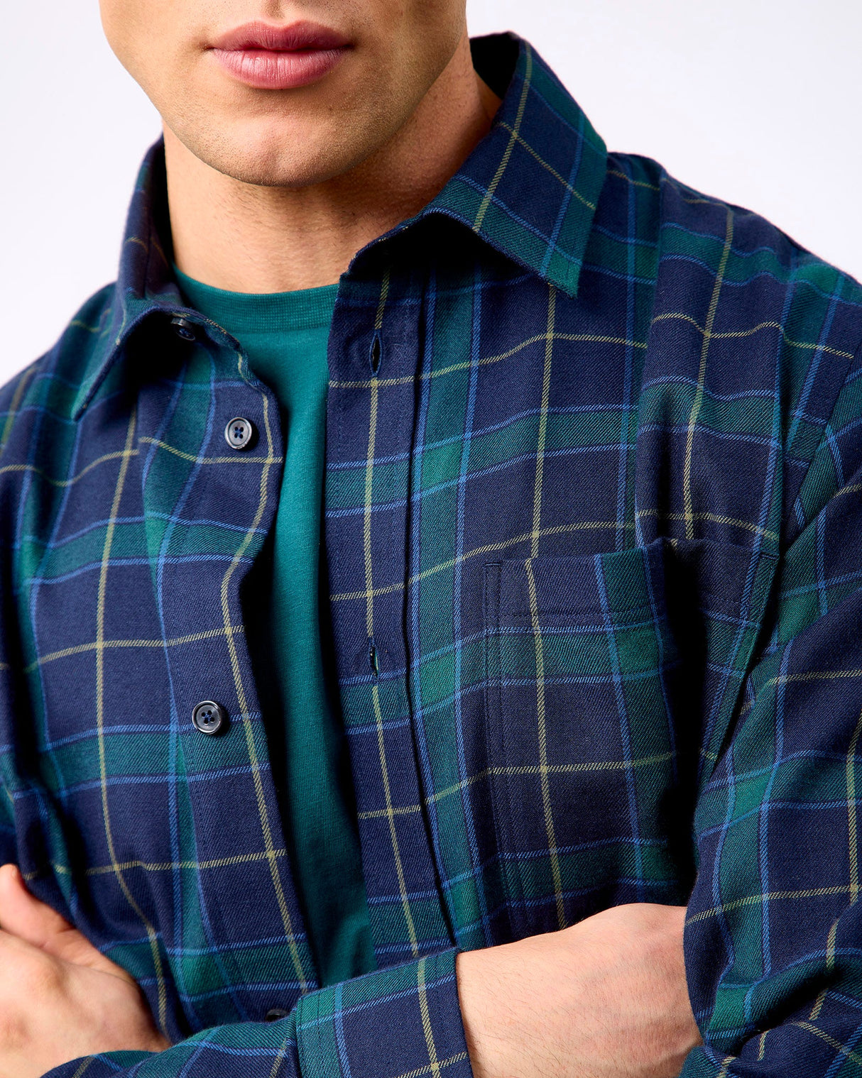 Dark Navy Lennon Check Overshirt