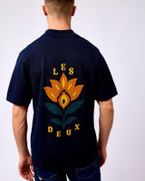 Dark Navy Emmett Arabesque Knitted Short Sleeve Shirt