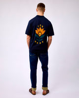 Dark Navy Emmett Arabesque Knitted Short Sleeve Shirt