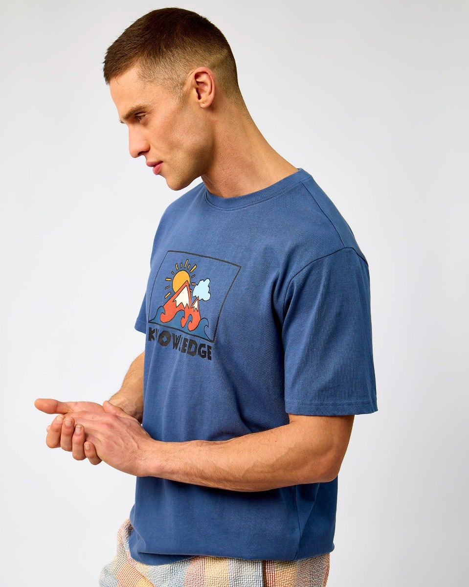 Vintage Indigo Graphic Print T-Shirt