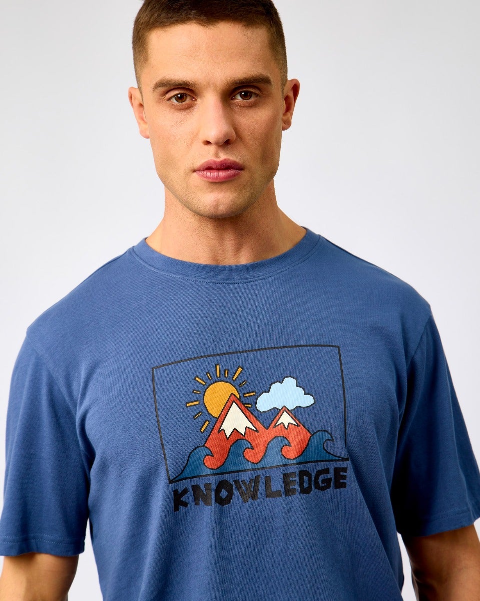 Vintage Indigo Graphic Print T-Shirt