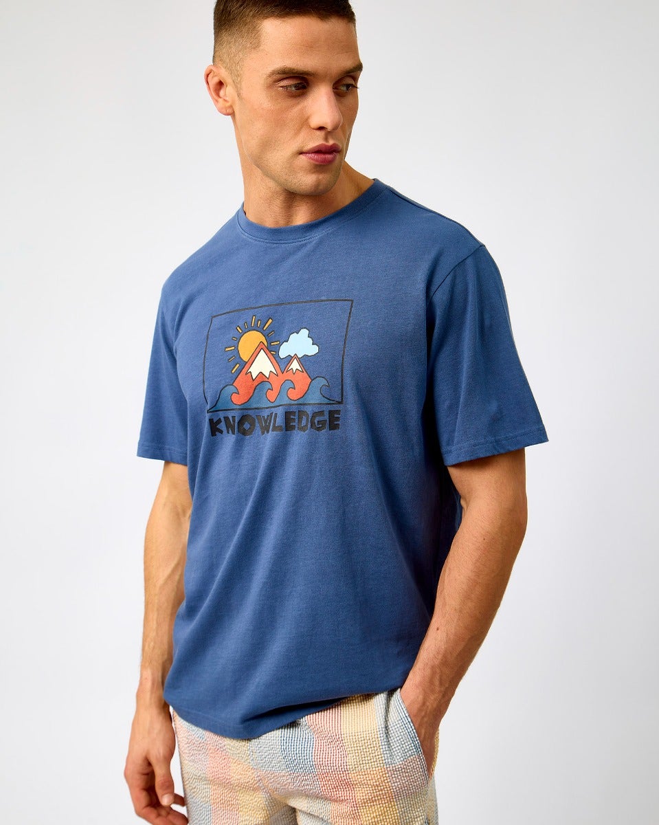 Vintage Indigo Graphic Print T-Shirt