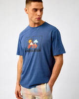 Vintage Indigo Graphic Print T-Shirt