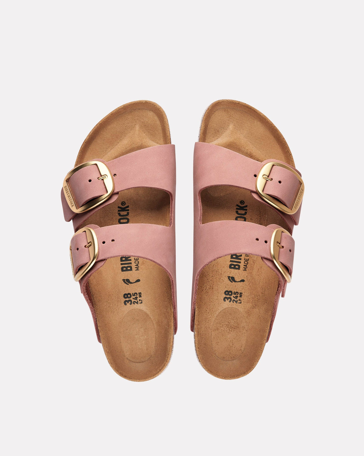 Old Rose Nubuk Leather Big Buckle Sandal
