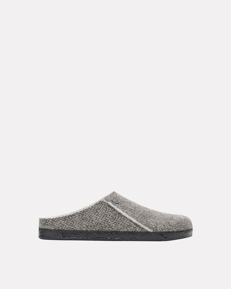 Herringbone Grey Shearling Zermatt Slipper