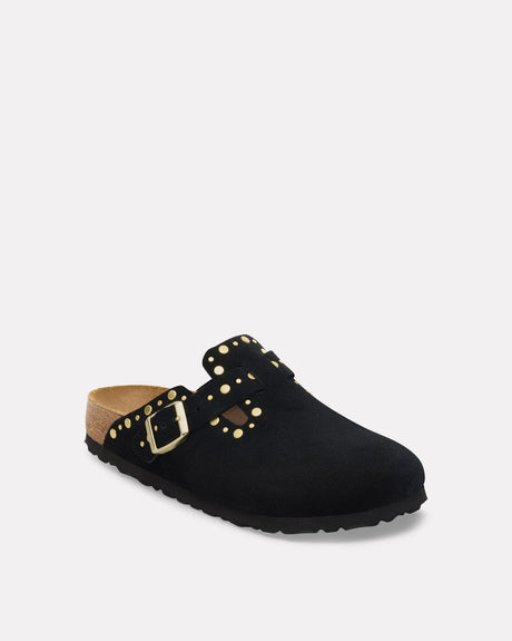 Black-Rivet-Suede-Boston-Clog