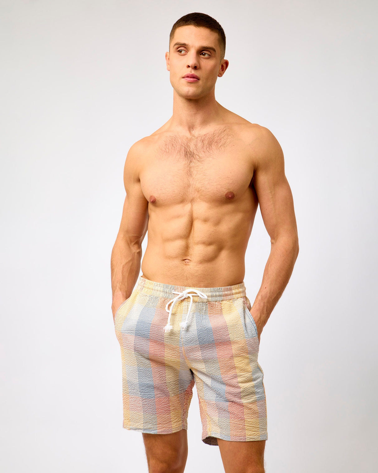 Multicolour-Check-Fig-Seersucker-Shorts