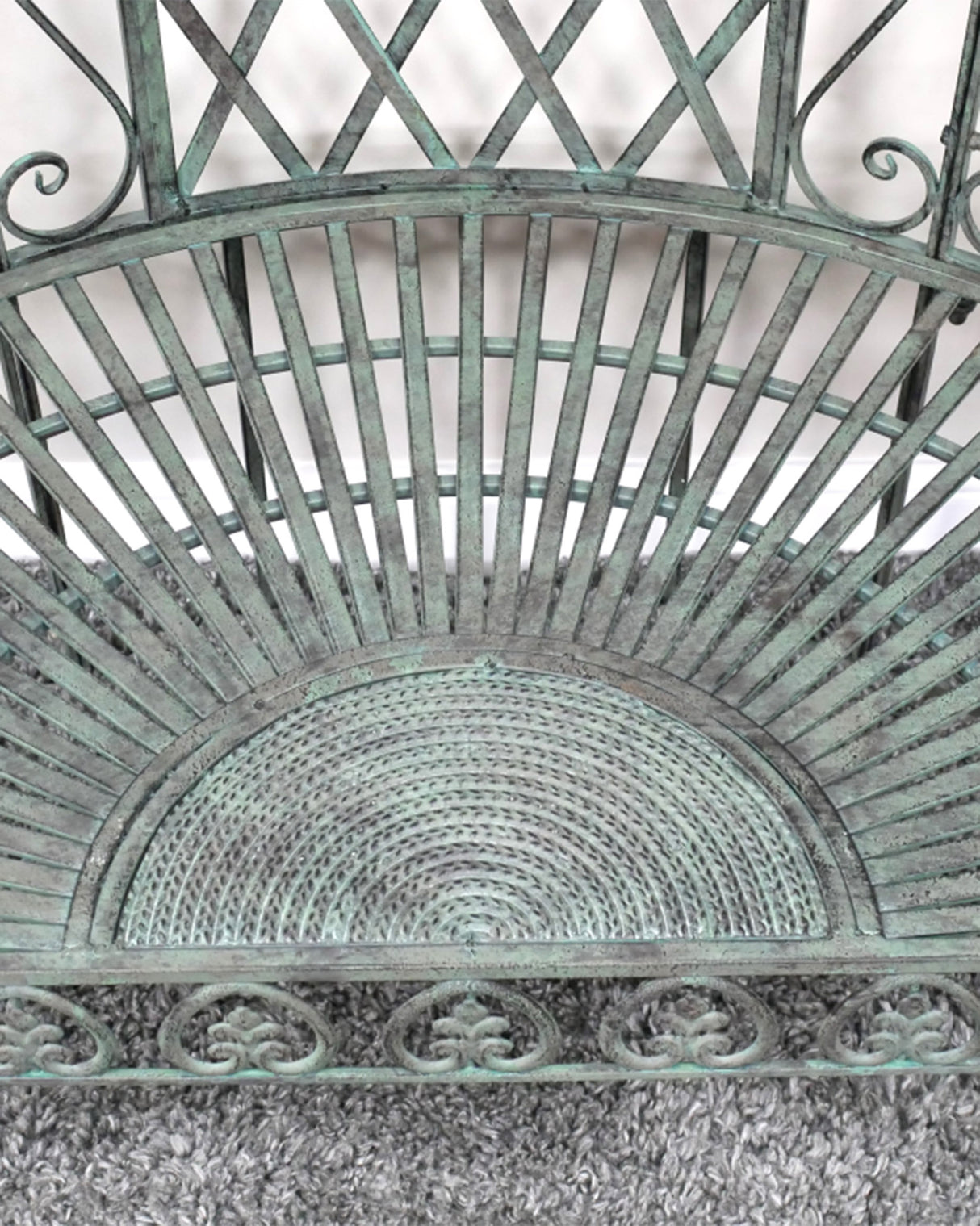 Aged Green Finish Annie Metal Arch Bench