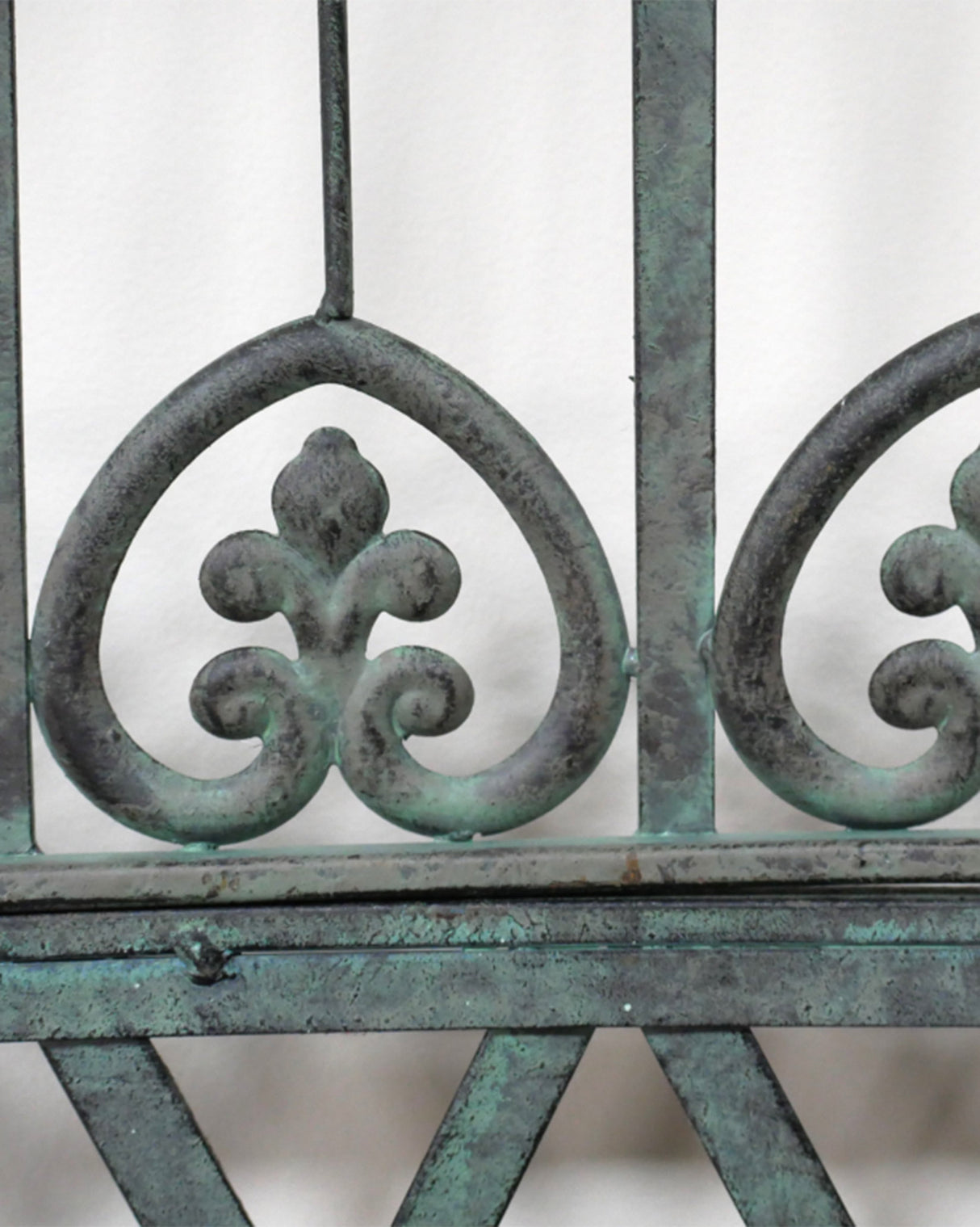 Aged Green Finish Annie Metal Arch Bench