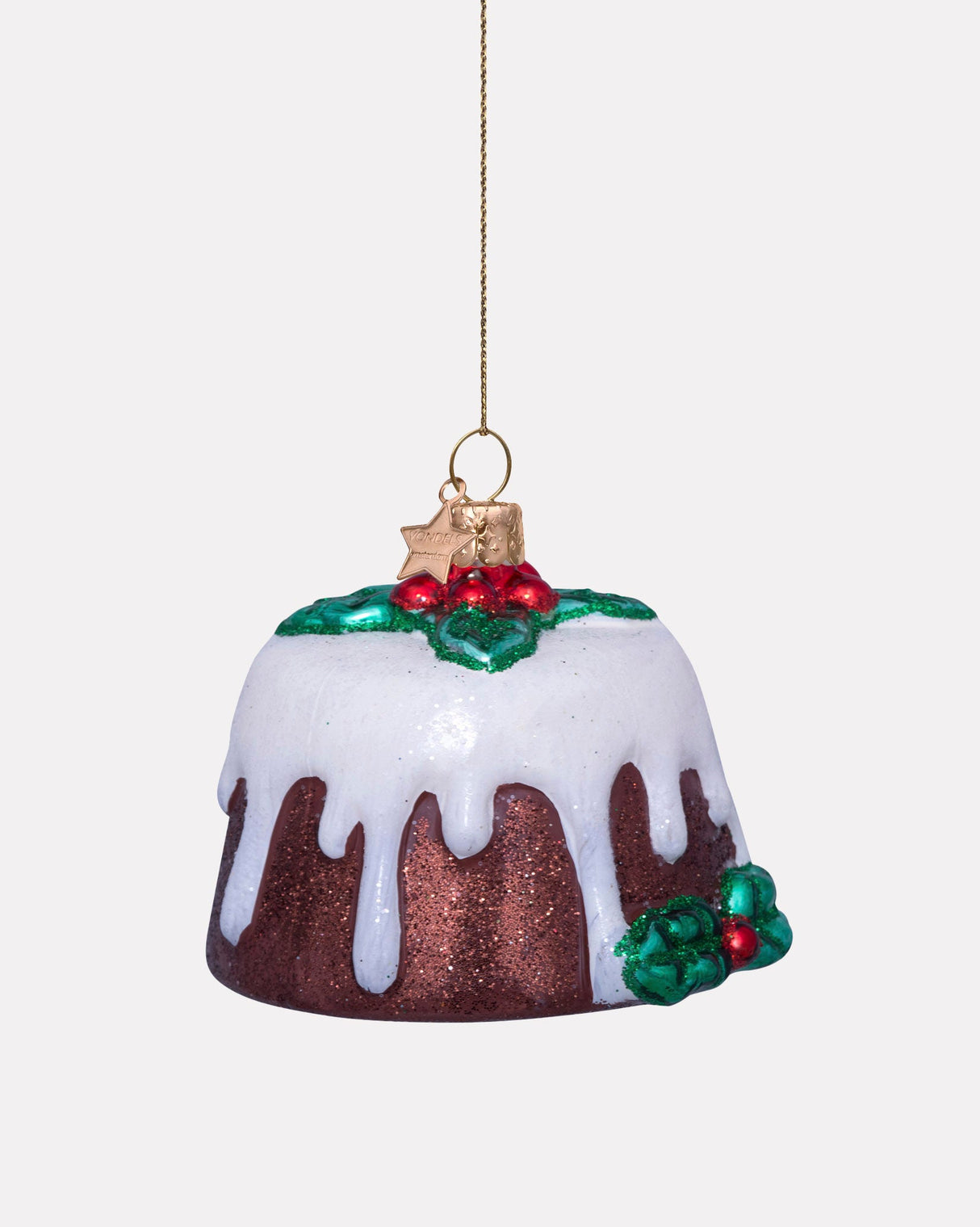 Christmas Pudding Glass Tree Ornament