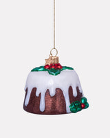 Christmas Pudding Glass Tree Ornament