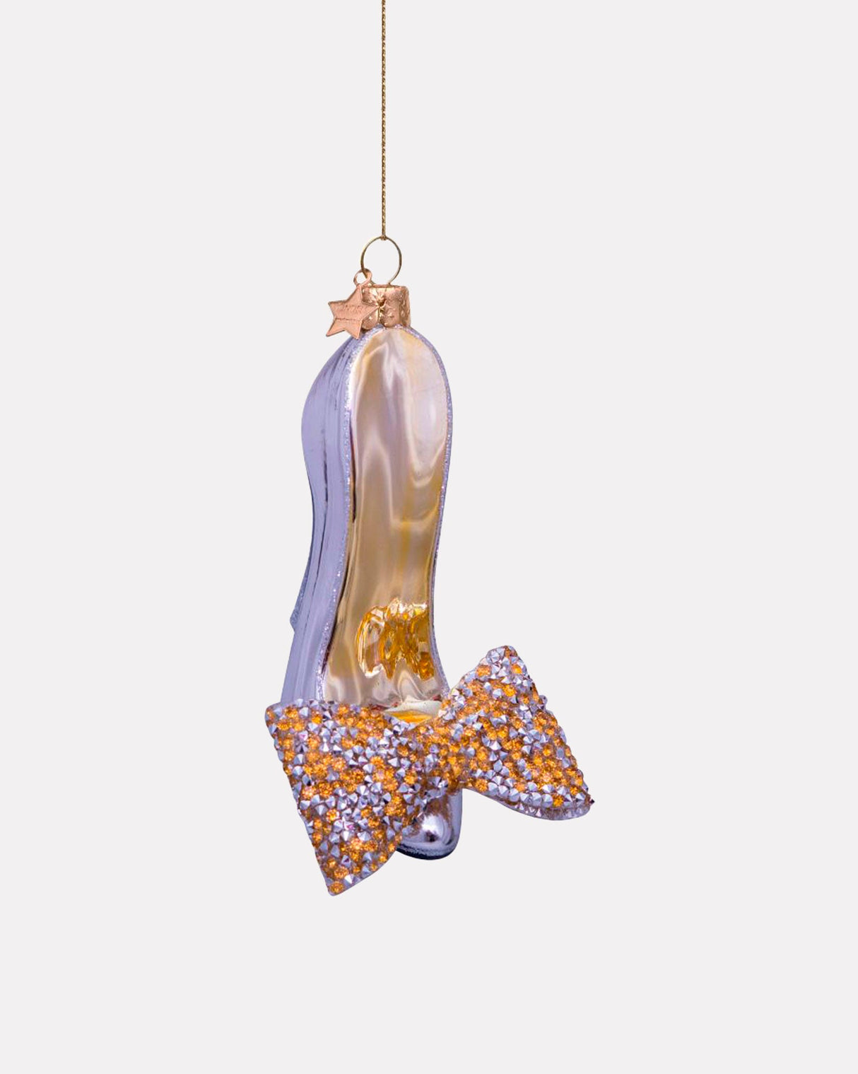 Silver Bow High Heel Glass Tree Ornament