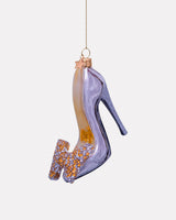 Silver Bow High Heel Glass Tree Ornament