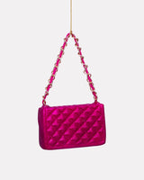 Raspberry Pink Glitter Handbag Glass Tree Ornament