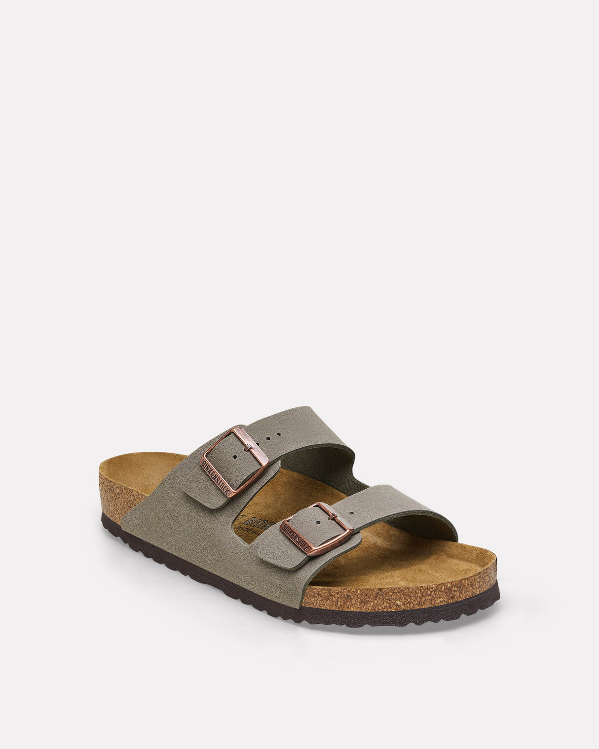 Stone Birko-Flor Leather Sandal