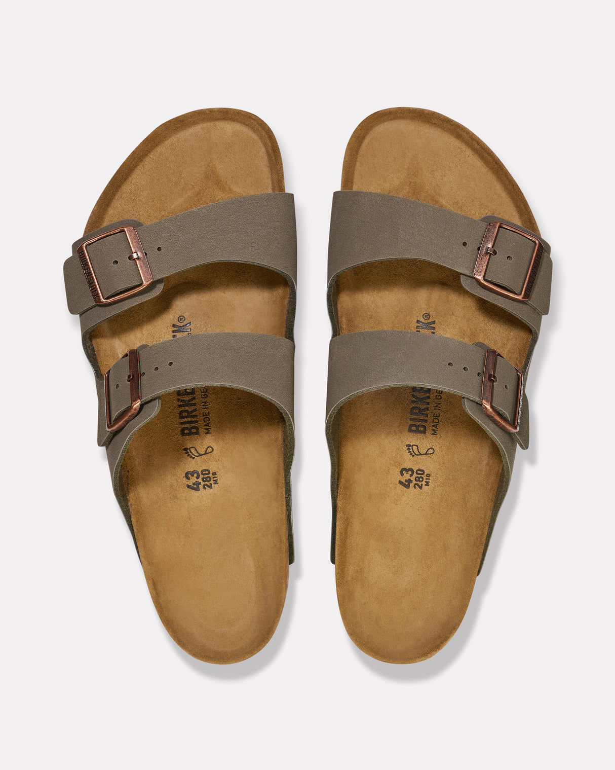 Stone Birko-Flor Leather Sandal