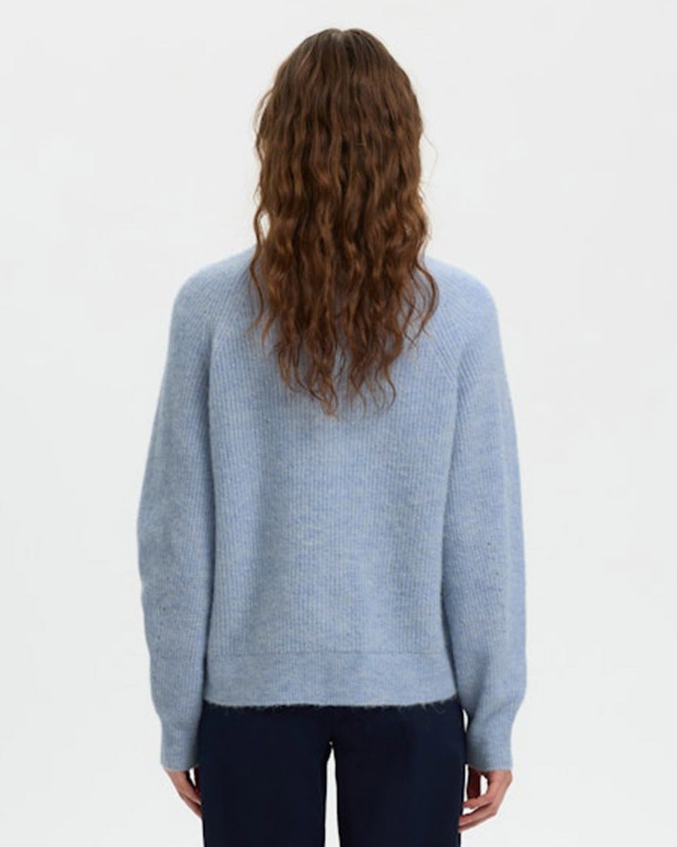 Cash Blue Lulu Alpaca Blend Short Knit Cardigan