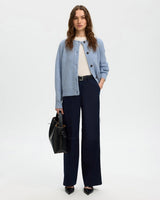 Cash Blue Lulu Alpaca Blend Short Knit Cardigan