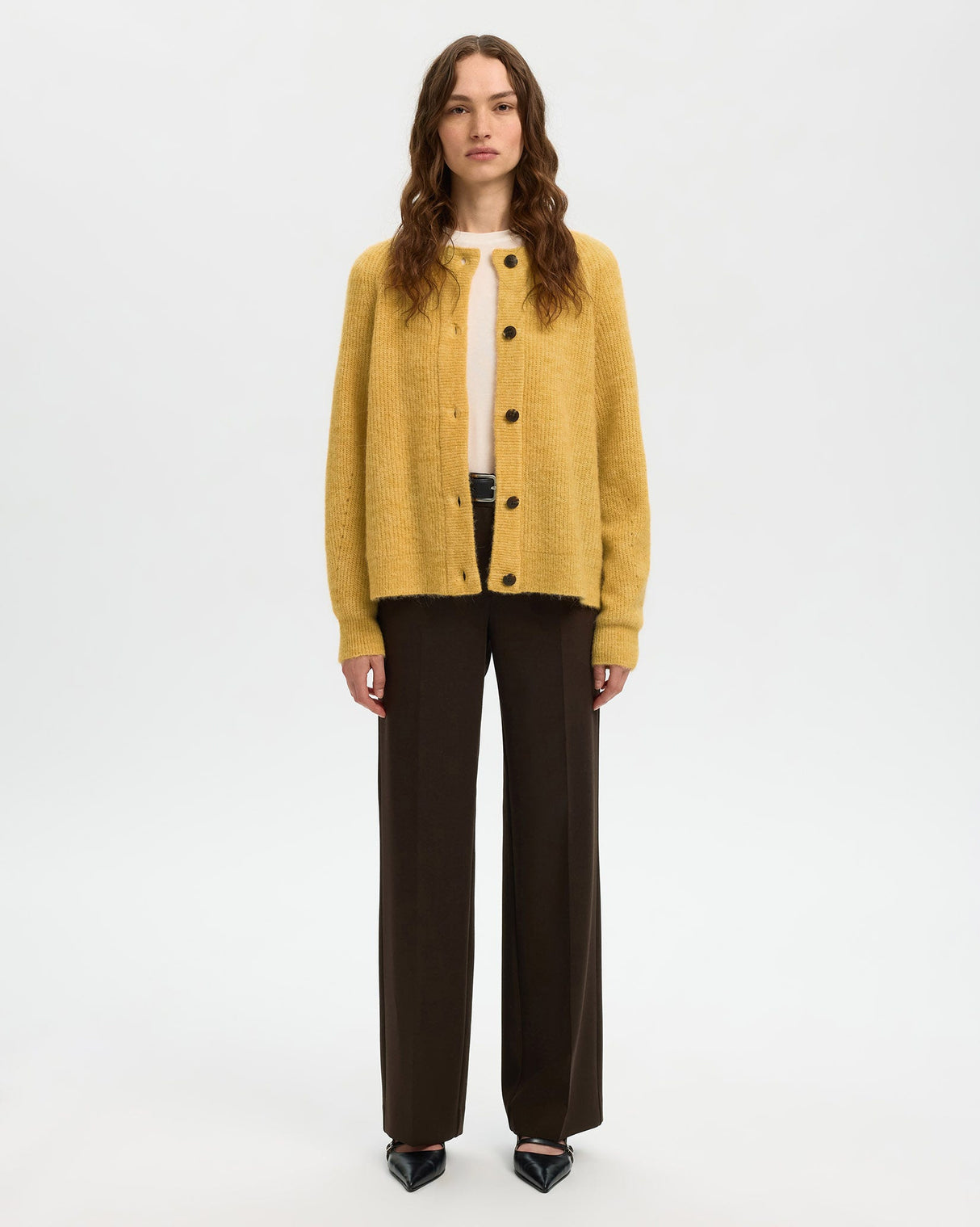 Ochre Lulu Alpaca Blend Knit Short Cardigan