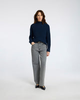 Dark Sapphire Selma Cotton Blend Knit Jumper
