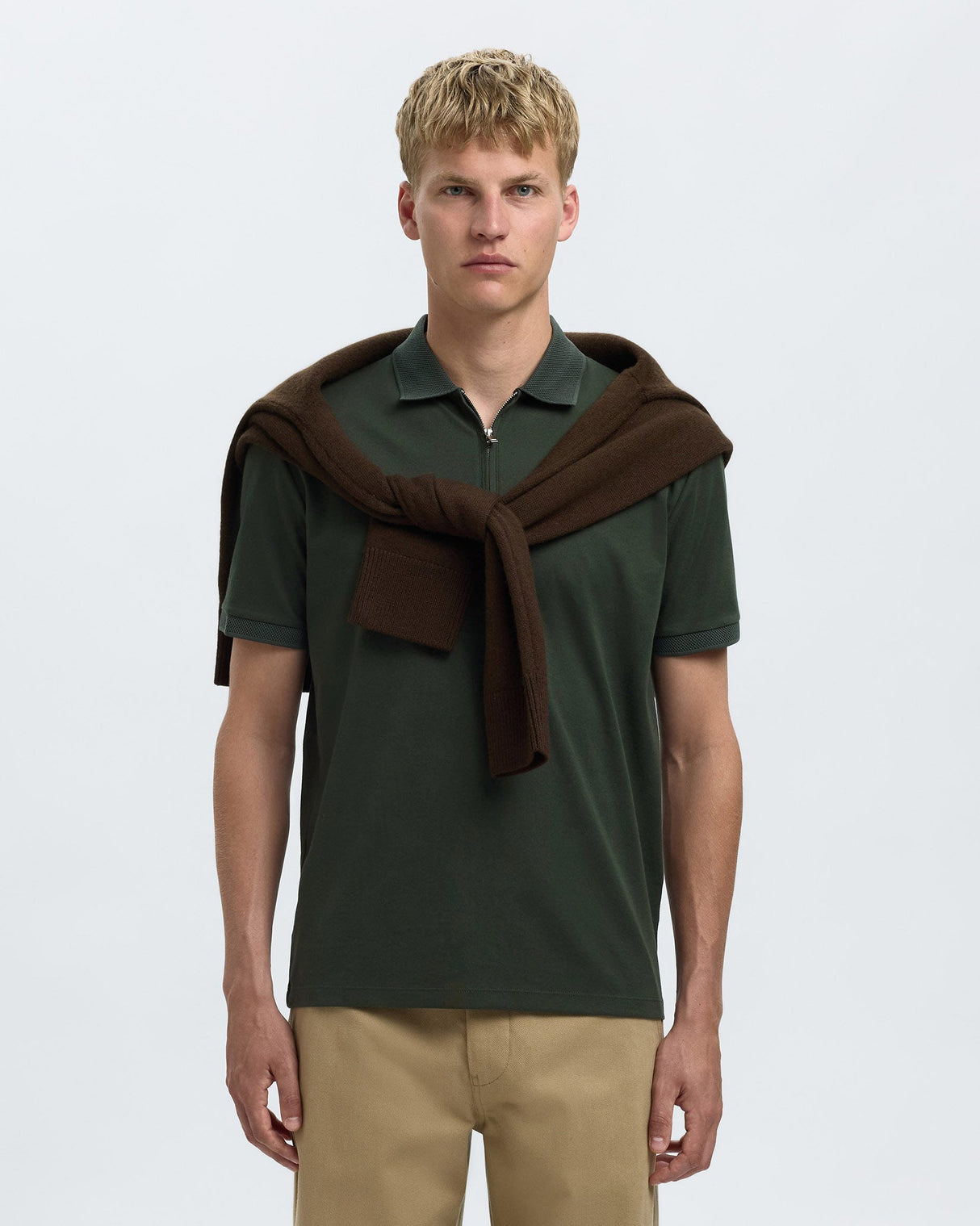 Deep Forest Fave Zip Polo Shirt