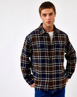 Dark-Brown-Melange-Wool-Blend-Overshirt