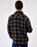 Dark Brown Melange Wool Blend Overshirt