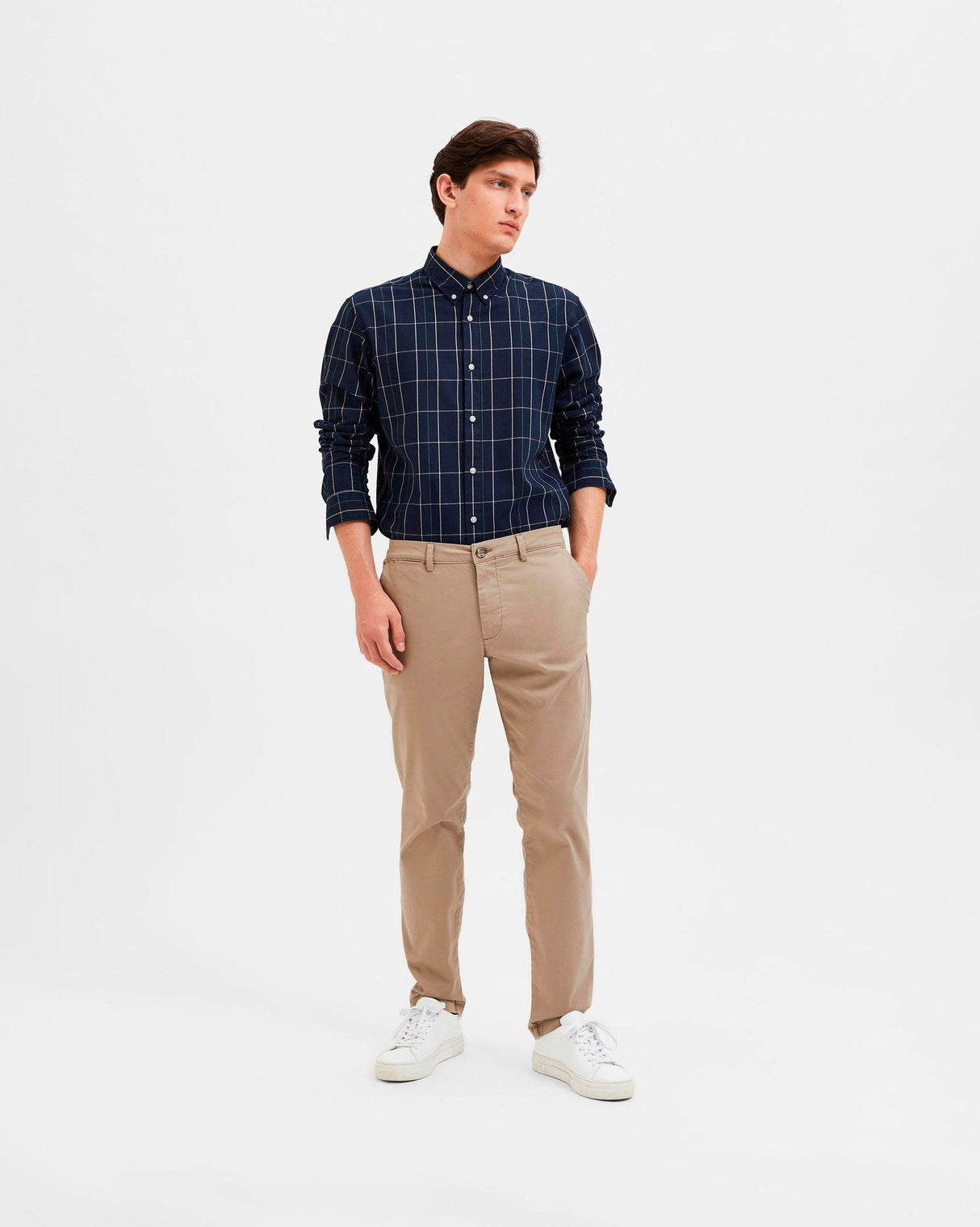 Greige Miles Slim Leg Flex Pants
