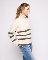 Kalamata Stripe Maline Half Zip Knit Jumper