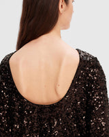 Java Mallie Short Sleeve Sequins Short Dress