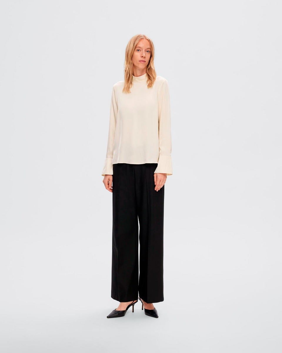 Birch Ivy Long Sleeve Satin Top