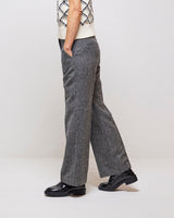 Dark Grey Hera Wool Blend High Waisted Wide Pant