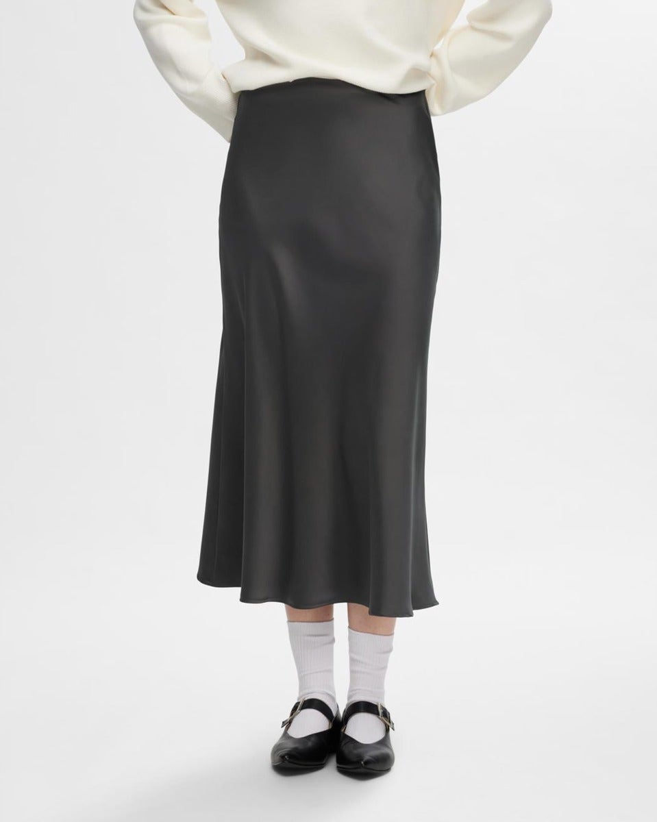 Volcanic Ash Lena High Waisted Midi Skirt