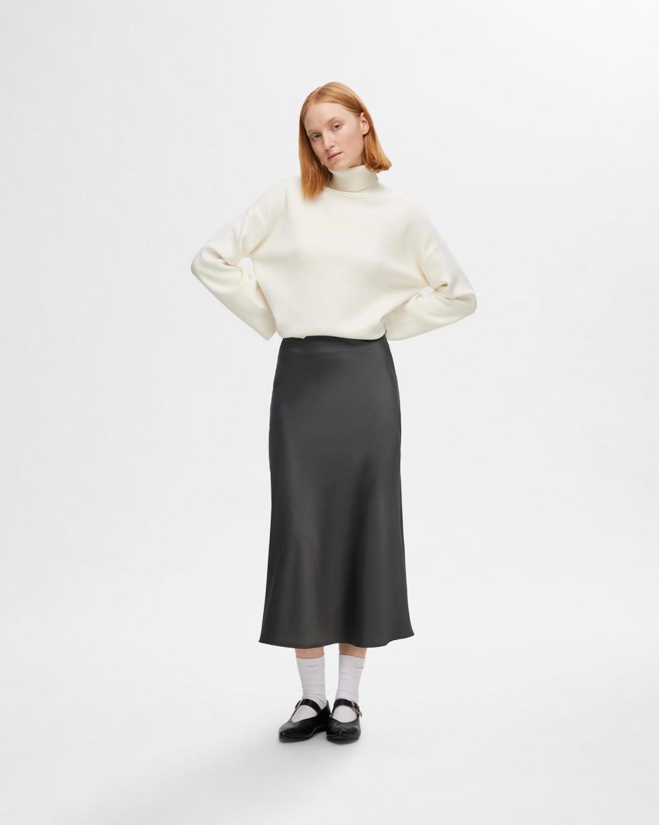Volcanic Ash Lena High Waisted Midi Skirt