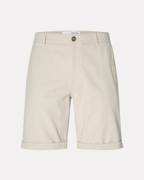 Oatmeal-Luton-Slim-Fit-Cotton-Flex-Shorts