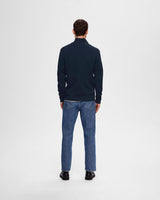 Sky Captain Dane Cotton Structured Knit Half Zip Jumper