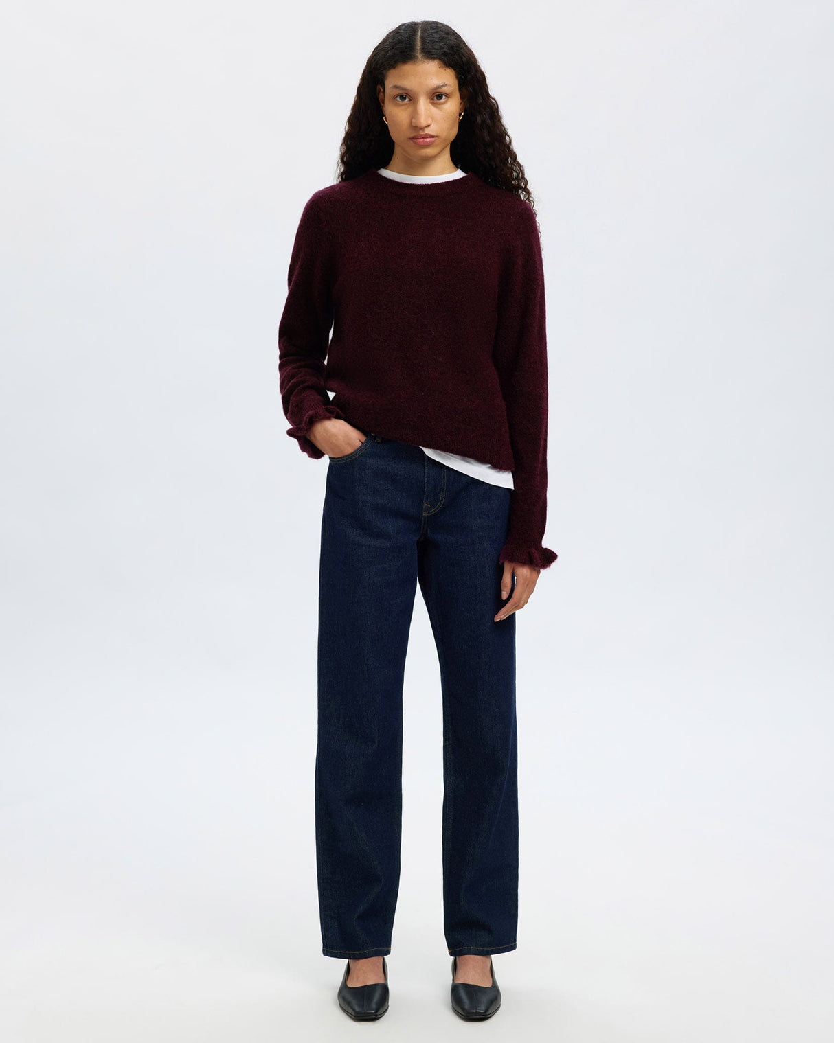 Fig Lulu Alpaca Blend Frill Cuff Jumper
